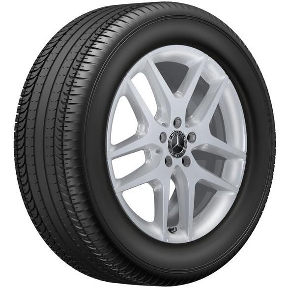 Колесный диск 8,5J×19 ET62,5 для Mercedes-Benz GLS 167, передняя и задняя оси, серебристый Vanadium Silver, 5 двойных спиц — фото 2