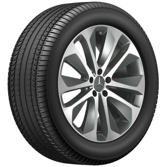 Колесный диск 8,5J×20 ET55,5 для Mercedes-Benz GLE 167, передняя ось, серый Himalaya, с алмазной проточкой, 10 спиц — фото 2