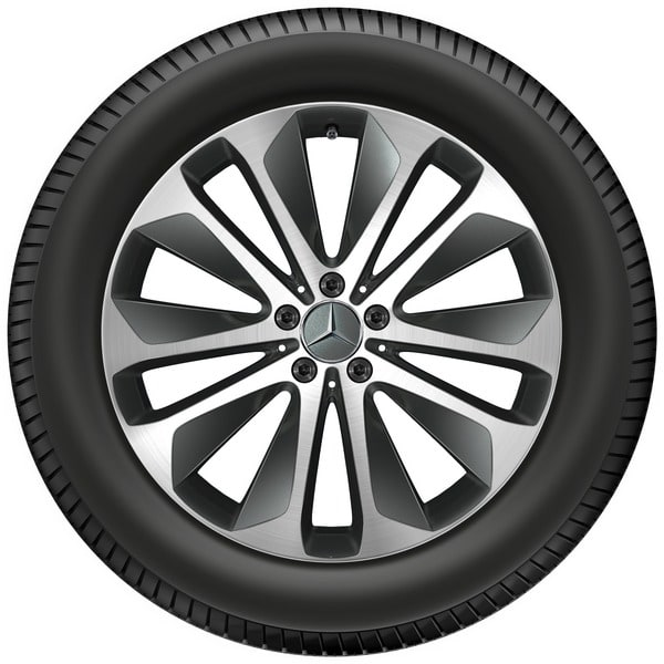 Колесный диск 8,5J×20 ET55,5 для Mercedes-Benz GLE 167, передняя ось, серый Himalaya, с алмазной проточкой, 10 спиц — фото 3