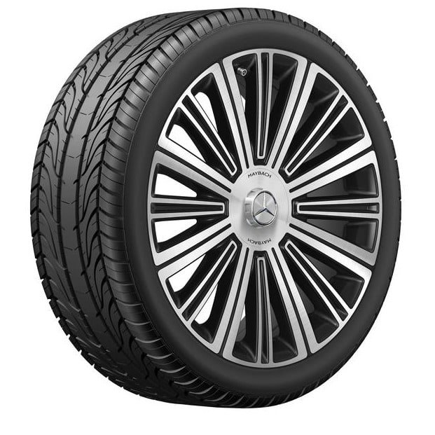 Колесный диск 9,5J×22 ET47 для Mercedes-Benz GLS 167, передняя ось, черный, с алмазной проточкой, многоспицевый — фото 2