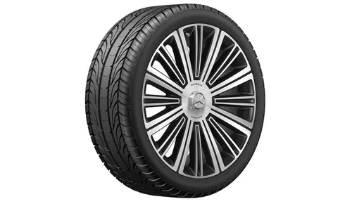 Колесный диск 9,5J×22 ET47 для Mercedes-Benz GLS 167, передняя ось, черный, с алмазной проточкой, многоспицевый — фото 2
