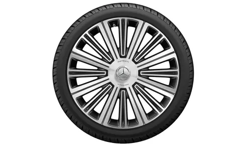 Колесный диск 9,5J×22 ET47 для Mercedes-Benz GLS 167, передняя ось, черный, с алмазной проточкой, многоспицевый — фото 3