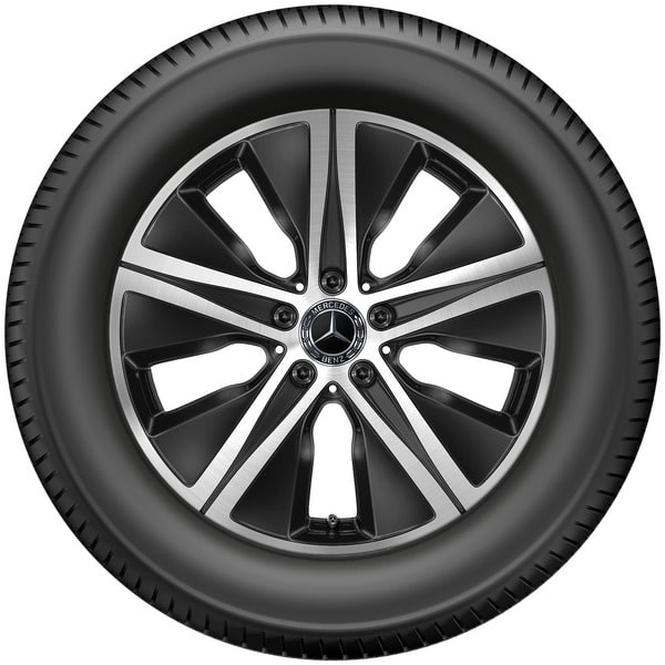 Колесный диск 7,5J×18 ET52,5 для Mercedes-Benz GLE 167, передняя и задняя оси, черный, с алмазной проточкой, 5 декоративных отверстий — фото 3