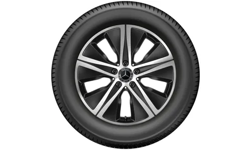 Колесный диск 7,5J×18 ET52,5 для Mercedes-Benz GLE 167, передняя и задняя оси, черный, с алмазной проточкой, 5 декоративных отверстий — фото 3