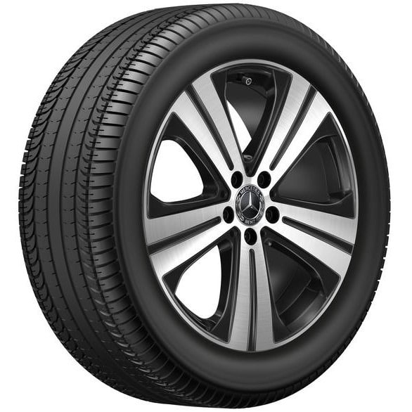 Колесный диск 8J×19 ET61 для Mercedes-Benz GLE 167, передняя и задняя оси, черный, с алмазной проточкой, 5 спиц — фото 2