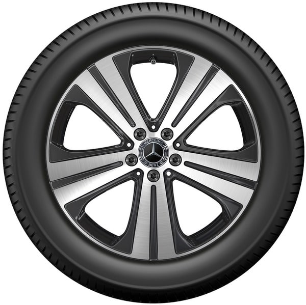 Колесный диск 8J×19 ET61 для Mercedes-Benz GLE 167, передняя и задняя оси, черный, с алмазной проточкой, 5 спиц — фото 3