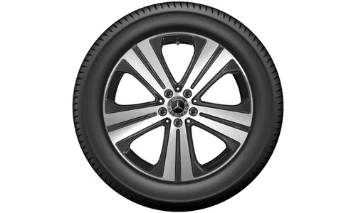 Колесный диск 8J×19 ET61 для Mercedes-Benz GLE 167, передняя и задняя оси, черный, с алмазной проточкой, 5 спиц — фото 3