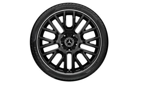 Колесный диск 8J×19 ET61 для Mercedes-Benz GLE 167, передняя и задняя оси, черный, с алмазной проточкой, Y-образные спицы — фото 3