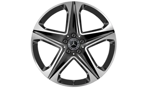 Колесный диск 8,5J×20 ET55,5 для Mercedes-Benz GLE 167, передняя ось, черный, с алмазной проточкой, 5 спиц — фото 1