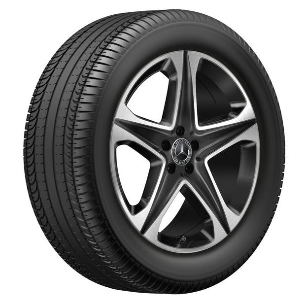 Колесный диск 8,5J×20 ET55,5 для Mercedes-Benz GLE 167, передняя ось, черный, с алмазной проточкой, 5 спиц — фото 2
