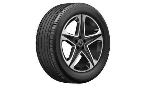 Колесный диск 8,5J×20 ET55,5 для Mercedes-Benz GLE 167, передняя ось, черный, с алмазной проточкой, 5 спиц — фото 2