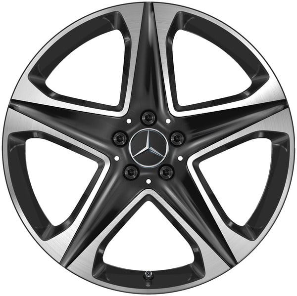 Колесный диск 8,5J×20 ET42 для Mercedes-Benz GLE 167, задняя ось, черный, с алмазной проточкой, 5 спиц — фото 1