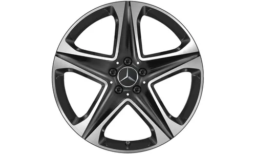 Колесный диск 8,5J×20 ET42 для Mercedes-Benz GLE 167, задняя ось, черный, с алмазной проточкой, 5 спиц — фото 1