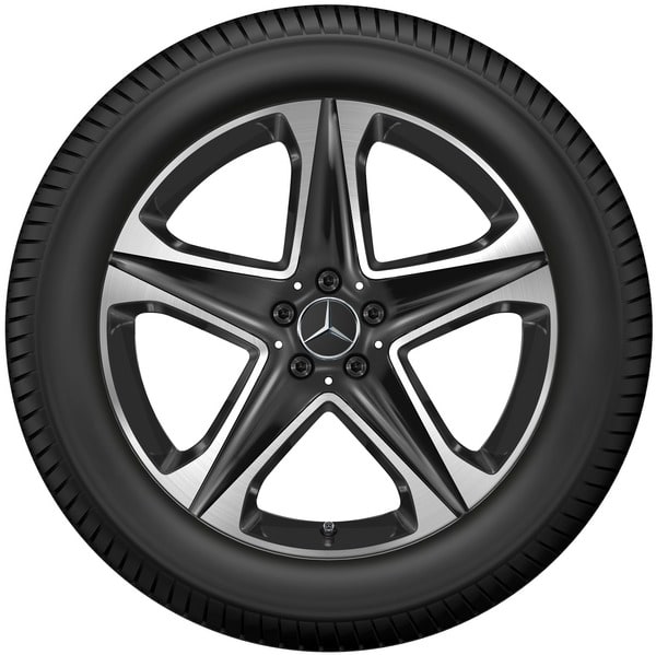 Колесный диск 8,5J×20 ET42 для Mercedes-Benz GLE 167, задняя ось, черный, с алмазной проточкой, 5 спиц — фото 3