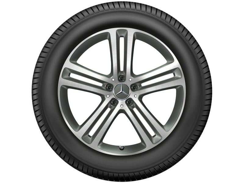 Колесный диск 8,5J×20 ET42 для Mercedes-Benz GLE 167, задняя ось, серый Himalaya, матовый, с алмазной проточкой, 5 двойных спиц — фото 3