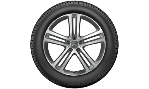 Колесный диск 8,5J×20 ET42 для Mercedes-Benz GLE 167, задняя ось, серый Himalaya, матовый, с алмазной проточкой, 5 двойных спиц — фото 3