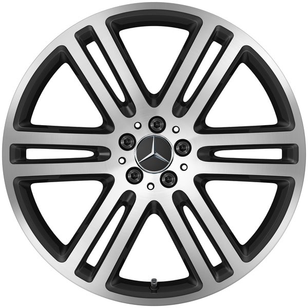 Колесный диск 10J×21 ET54,6 для Mercedes-Benz GLE 167, передняя ось, черный, матовый, кромка обода с алмазной проточкой, 6 двойных спиц — фото 1