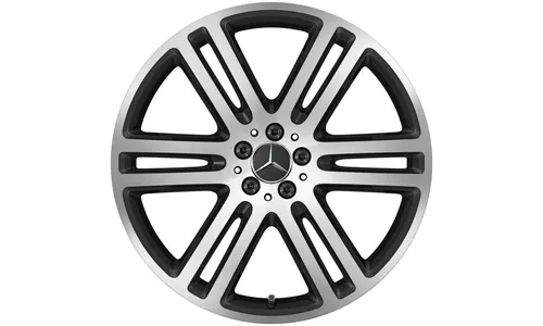 Колесный диск 10J×21 ET54,6 для Mercedes-Benz GLE 167, передняя ось, черный, матовый, кромка обода с алмазной проточкой, 6 двойных спиц — фото 1
