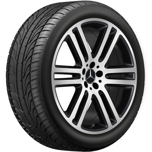 Колесный диск 10J×21 ET54,6 для Mercedes-Benz GLE 167, передняя ось, черный, матовый, кромка обода с алмазной проточкой, 6 двойных спиц — фото 2
