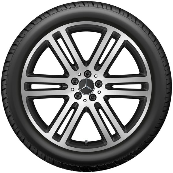 Колесный диск 10J×21 ET54,6 для Mercedes-Benz GLE 167, передняя ось, черный, матовый, кромка обода с алмазной проточкой, 6 двойных спиц — фото 3
