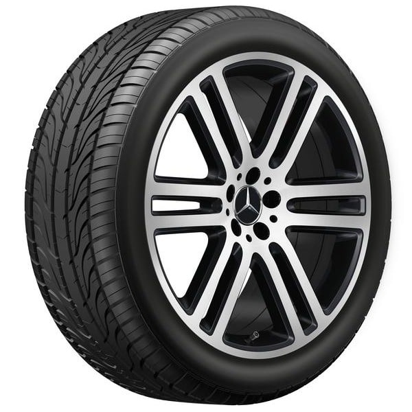 Колесный диск 11J×21 ET49 для Mercedes-Benz GLE 167, задняя ось, черный, матовый, с алмазной проточкой, 6 двойных спиц — фото 1