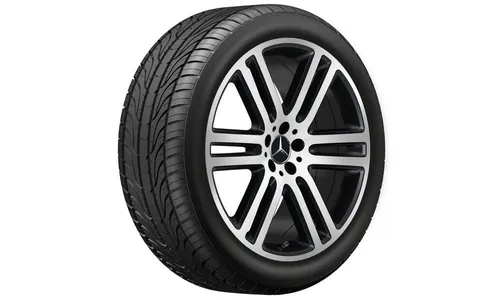 Колесный диск 11J×21 ET49 для Mercedes-Benz GLE 167, задняя ось, черный, матовый, с алмазной проточкой, 6 двойных спиц — фото 1