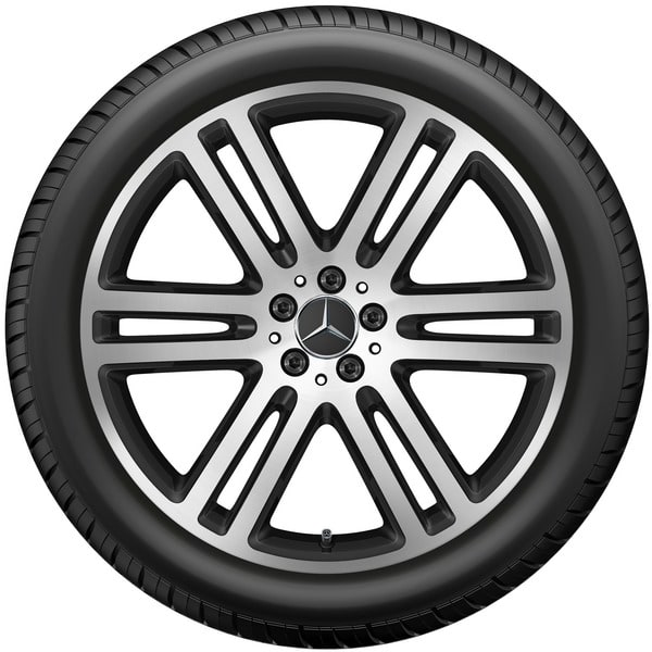 Колесный диск 11J×21 ET49 для Mercedes-Benz GLE 167, задняя ось, черный, матовый, с алмазной проточкой, 6 двойных спиц — фото 2