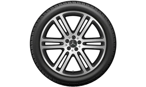 Колесный диск 11J×21 ET49 для Mercedes-Benz GLE 167, задняя ось, черный, матовый, с алмазной проточкой, 6 двойных спиц — фото 2