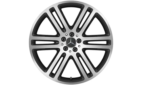 Колесный диск 11J×21 ET49 для Mercedes-Benz GLE 167, задняя ось, черный, матовый, с алмазной проточкой, 6 двойных спиц — фото 3