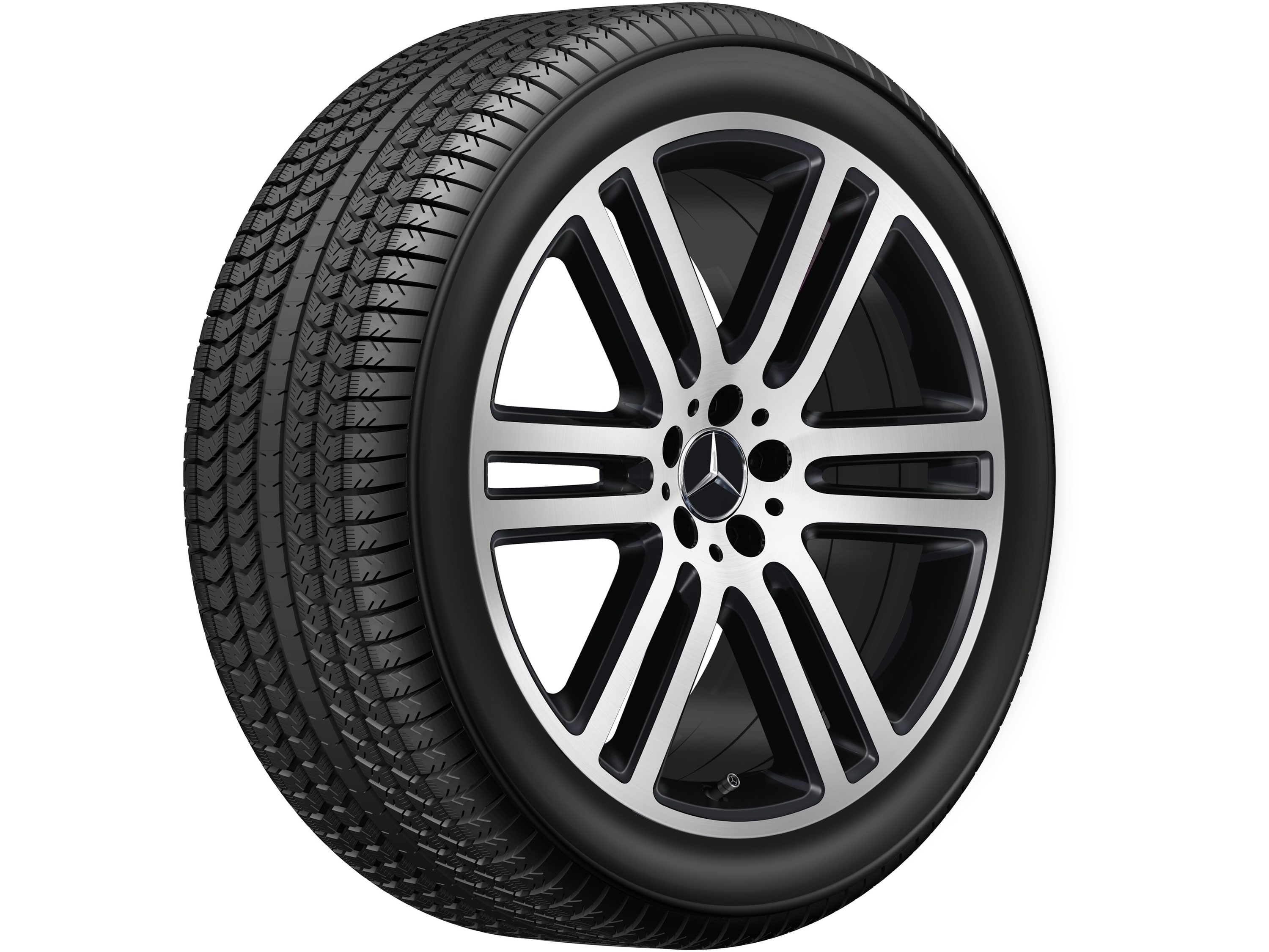 Колесный диск 11J×21 ET49 для Mercedes-Benz GLE 167, задняя ось, черный, матовый, с алмазной проточкой, 6 двойных спиц — фото 5
