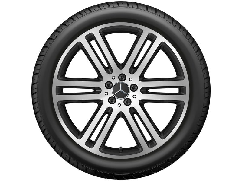 Колесный диск 11J×21 ET49 для Mercedes-Benz GLE 167, задняя ось, черный, матовый, с алмазной проточкой, 6 двойных спиц — фото 6
