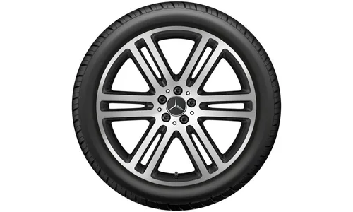 Колесный диск 11J×21 ET49 для Mercedes-Benz GLE 167, задняя ось, черный, матовый, с алмазной проточкой, 6 двойных спиц — фото 6