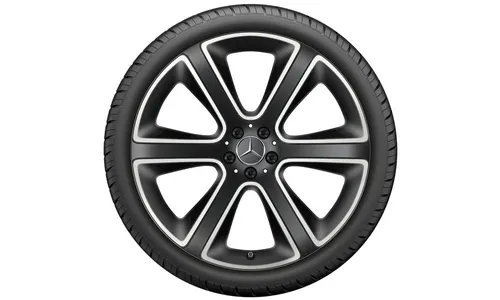 Колесный диск 10J×22 ET58 для Mercedes-Benz GLE 167, передняя ось, черный, матовый, с алмазной проточкой, 6 спиц — фото 2