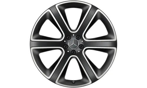 Колесный диск 10J×22 ET58 для Mercedes-Benz GLE 167, передняя ось, черный, матовый, с алмазной проточкой, 6 спиц — фото 3