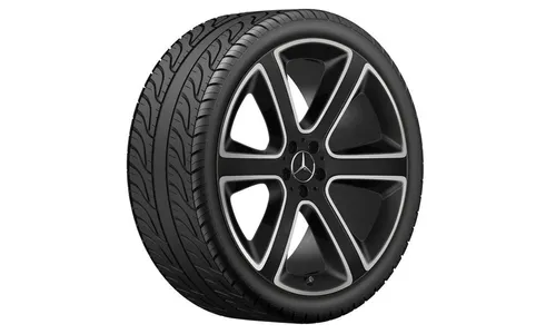 Колесный диск 10J×22 ET58 для Mercedes-Benz GLE 167, передняя ось, черный, матовый, с алмазной проточкой, 6 спиц — фото 4