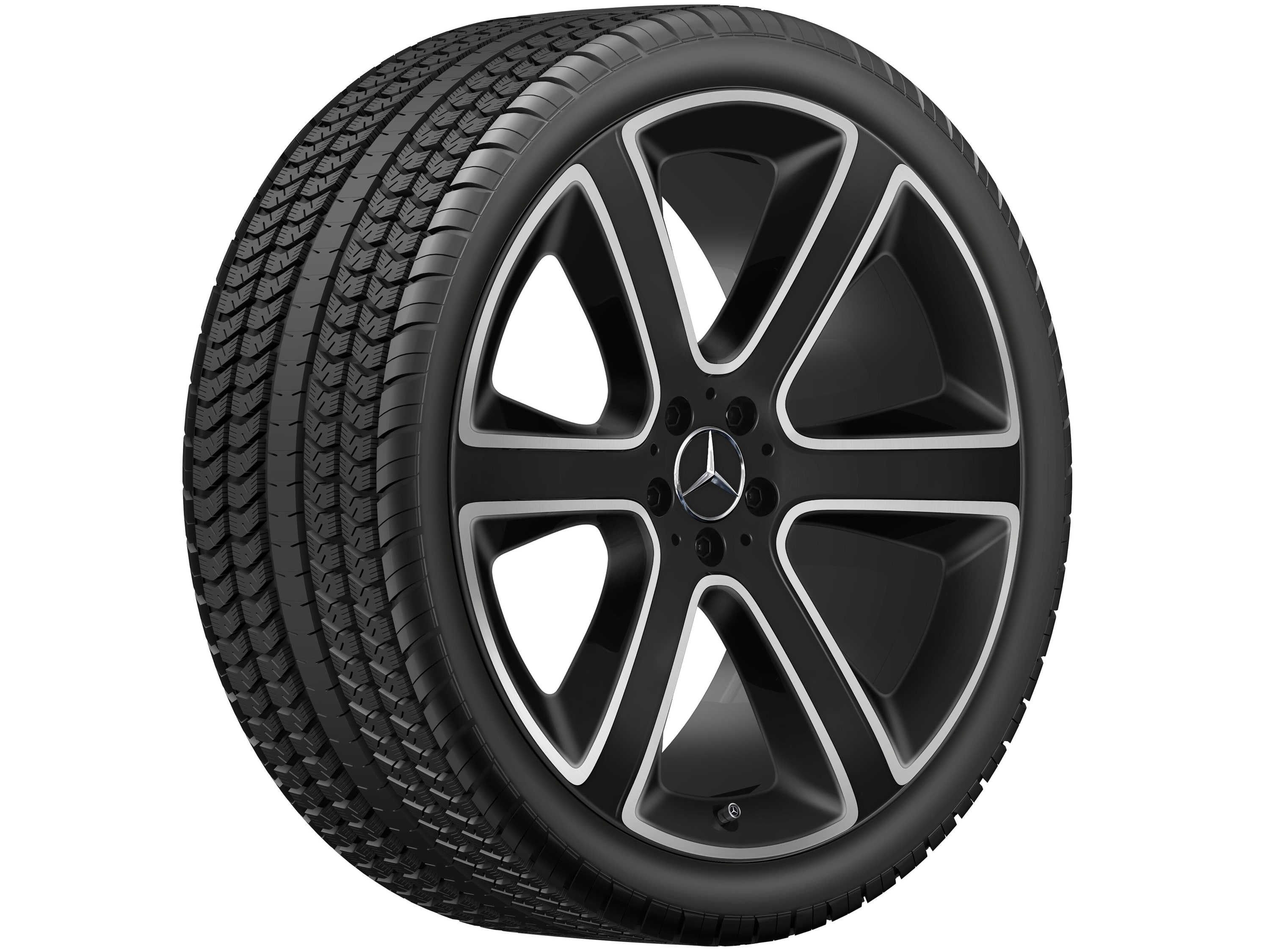 Колесный диск 10J×22 ET58 для Mercedes-Benz GLE 167, передняя ось, черный, матовый, с алмазной проточкой, 6 спиц — фото 5