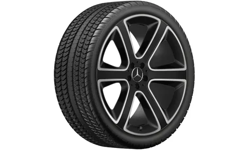 Колесный диск 10J×22 ET58 для Mercedes-Benz GLE 167, передняя ось, черный, матовый, с алмазной проточкой, 6 спиц — фото 5