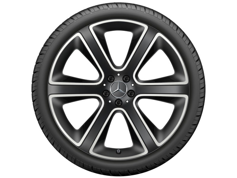 Колесный диск 10J×22 ET58 для Mercedes-Benz GLE 167, передняя ось, черный, матовый, с алмазной проточкой, 6 спиц — фото 6