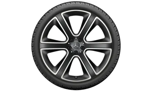 Колесный диск 10J×22 ET58 для Mercedes-Benz GLE 167, передняя ось, черный, матовый, с алмазной проточкой, 6 спиц — фото 6