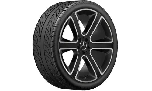 Колесный диск 11J×22 ET52 для Mercedes-Benz GLE 167, задняя ось, черный, матовый, с алмазной проточкой, 6 спиц — фото 2