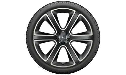 Колесный диск 11J×22 ET52 для Mercedes-Benz GLE 167, задняя ось, черный, матовый, с алмазной проточкой, 6 спиц — фото 4