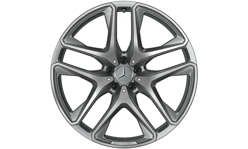 Колесный диск AMG 10J×21 ET51 для Mercedes-Benz GLE 167, передняя ось, титаново-серый, с алмазной проточкой, 5 двойных спиц — фото 1
