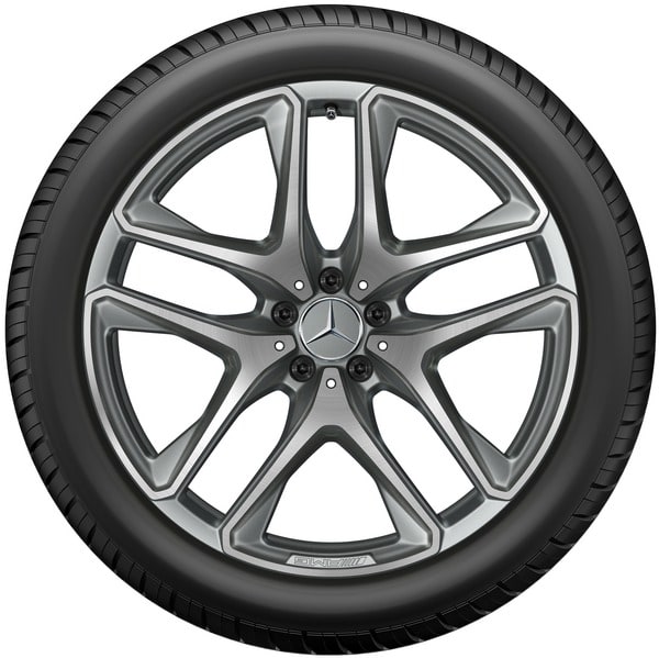 Колесный диск AMG 11J×21 ET47 для Mercedes-Benz GLE 167, задняя ось, титаново-серый, с алмазной проточкой, 5 двойных спиц — фото 3