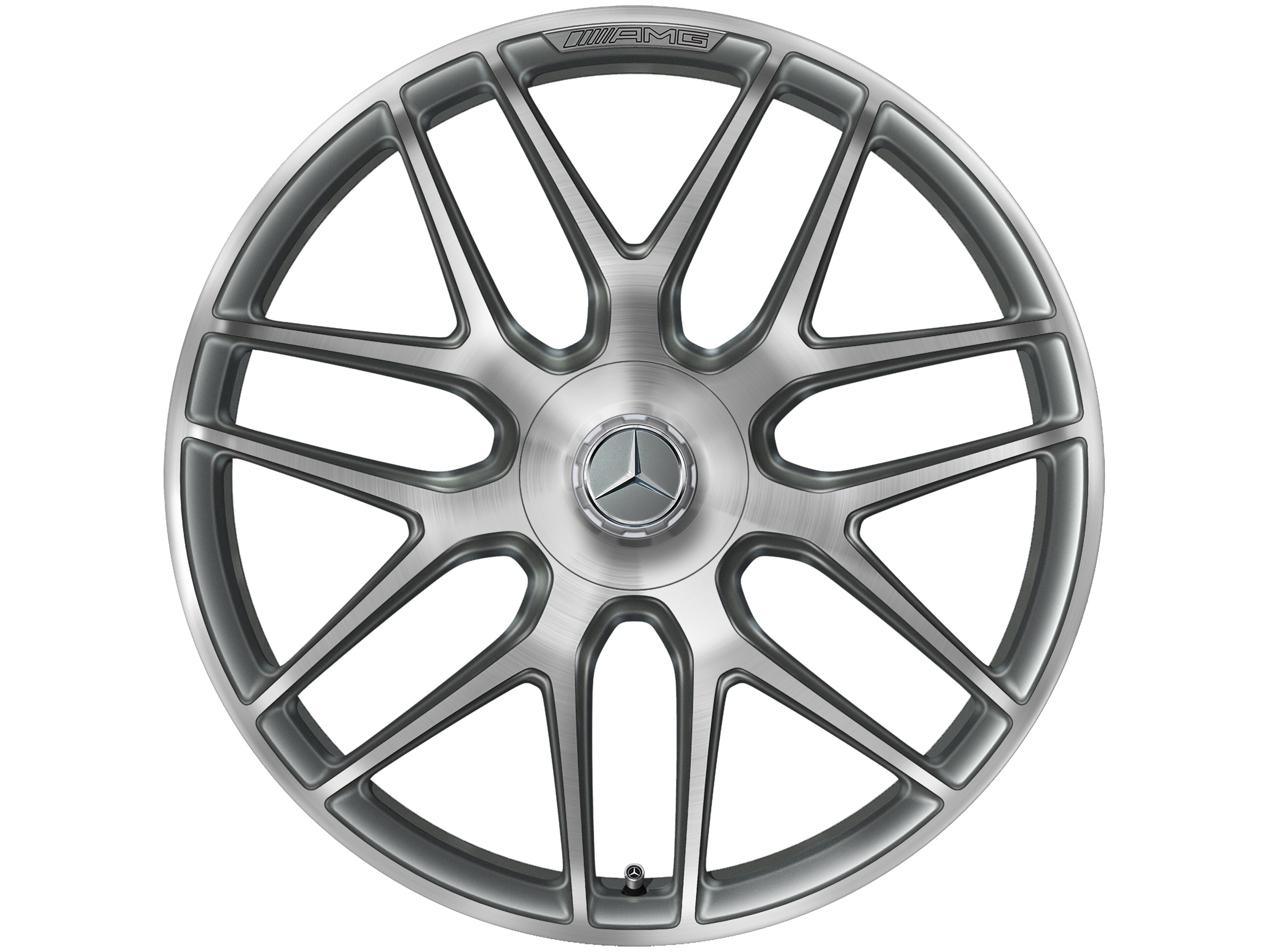 Колесный диск AMG 11,5J×22 ET53 для Mercedes-Benz GLE 167, задняя ось, титаново-серый, перекрестные спицы — фото 3