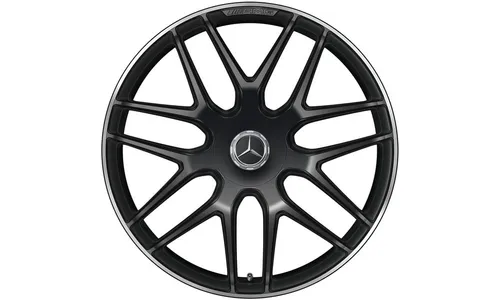 Колесный диск AMG 11,5J×22 ET53 для Mercedes-Benz GLE 167, задняя ось, черный, матовый, кромка обода с алмазной проточкой, перекрестные спицы — фото 1