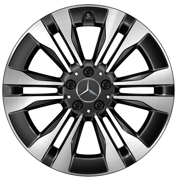 Колесный диск 8,5J×19 ET62,5 для Mercedes-Benz GLS 167, передняя и задняя оси, черный, с алмазной проточкой, 6 двойных спиц — фото 1