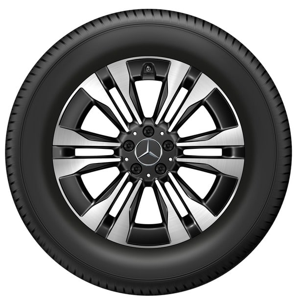 Колесный диск 8,5J×19 ET62,5 для Mercedes-Benz GLS 167, передняя и задняя оси, черный, с алмазной проточкой, 6 двойных спиц — фото 3