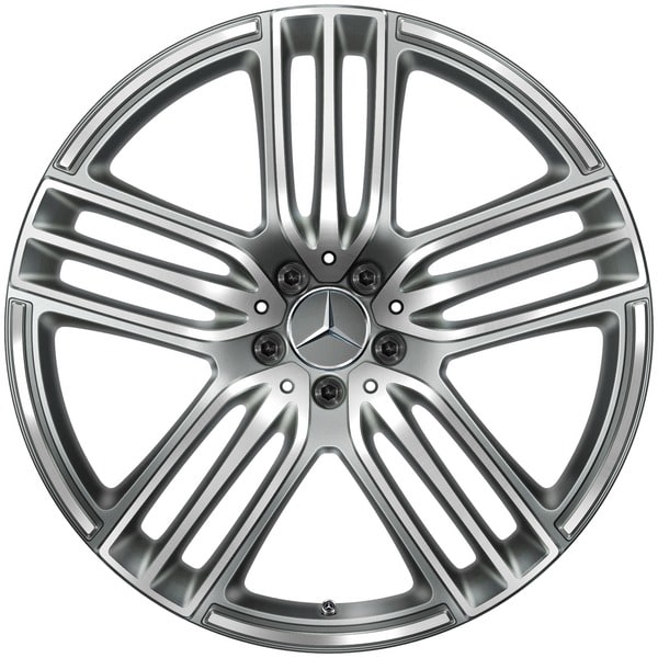 Колесный диск 10J×21 ET62,5 для Mercedes-Benz GLS 167, передняя ось, серый Himalaya, с алмазной проточкой, 5 тройных спиц — фото 1