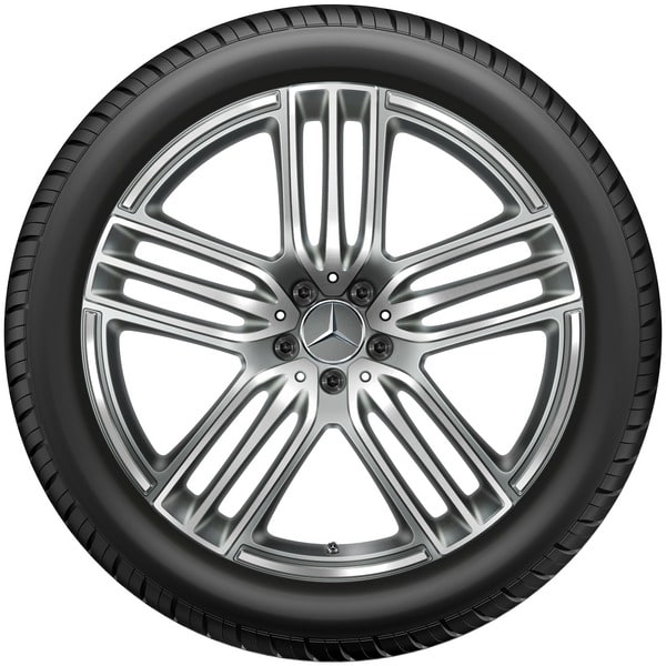 Колесный диск 10J×21 ET62,5 для Mercedes-Benz GLS 167, передняя ось, серый Himalaya, с алмазной проточкой, 5 тройных спиц — фото 3