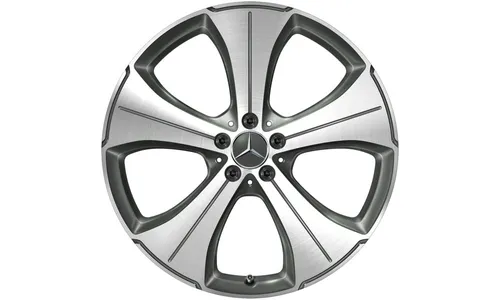 Колесный диск 11J×21 ET55 для Mercedes-Benz GLS 167, задняя ось, серый Himalaya, с алмазной проточкой, 5 спиц — фото 1